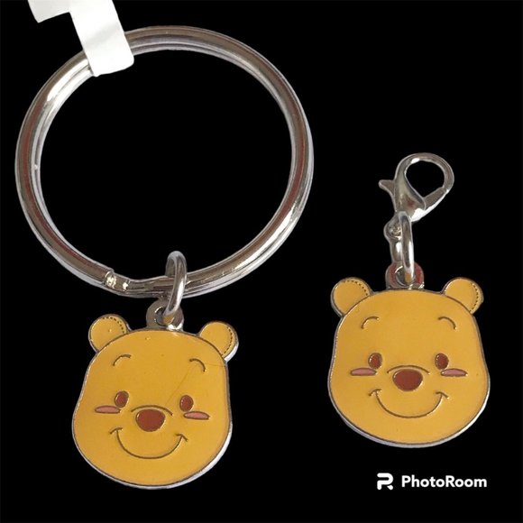 Vintage Disney Winnie the Pooh Bear Keychain & Charm Bundle Disneyana Purse - Picture 2 of 10
